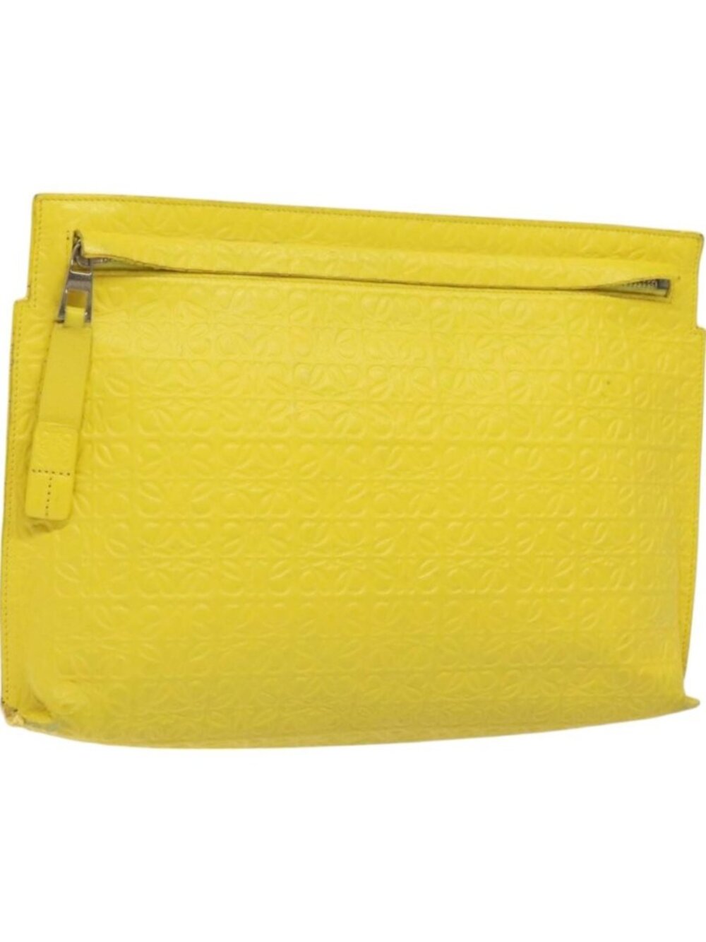LOEWE Anagram Clutch Bag Leather Yellow